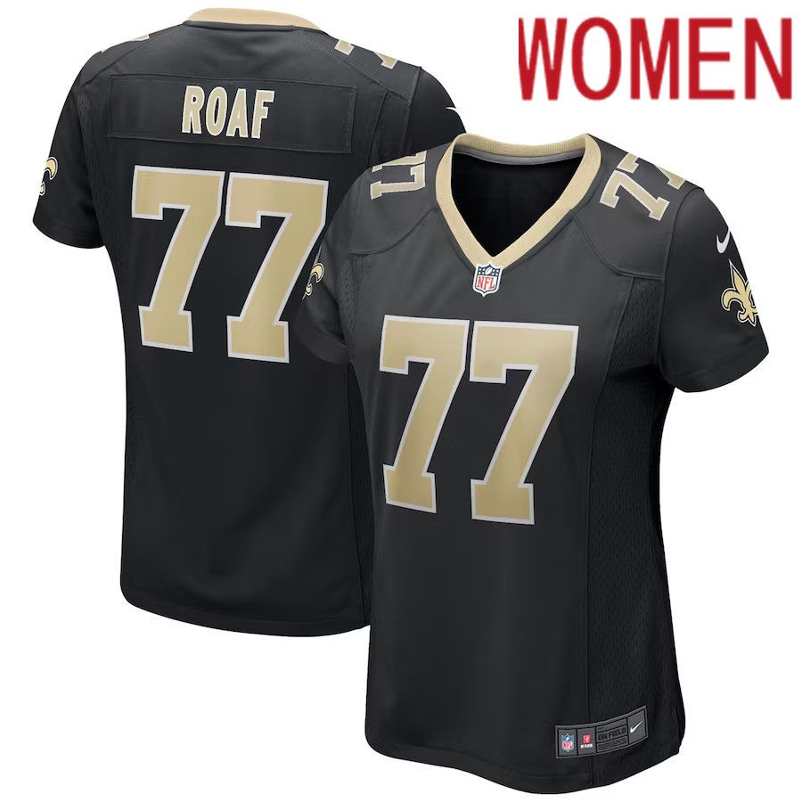 Women New Orleans Saints 77 Willie Roaf Nike Black Game Retired Player NFL Jersey
